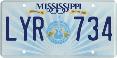 MS license plate LYR734