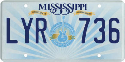 MS license plate LYR736