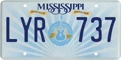 MS license plate LYR737