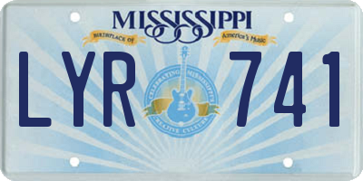 MS license plate LYR741