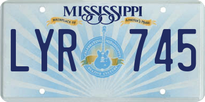 MS license plate LYR745