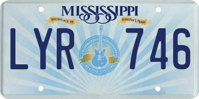MS license plate LYR746