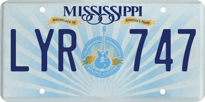 MS license plate LYR747
