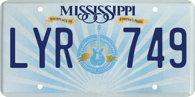 MS license plate LYR749