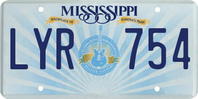 MS license plate LYR754