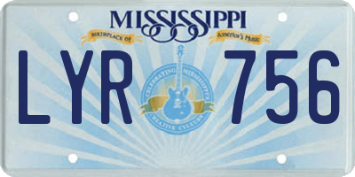 MS license plate LYR756