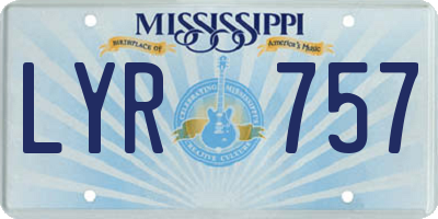 MS license plate LYR757