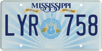 MS license plate LYR758