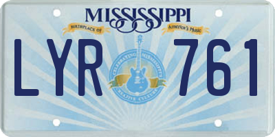 MS license plate LYR761
