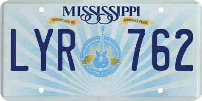 MS license plate LYR762