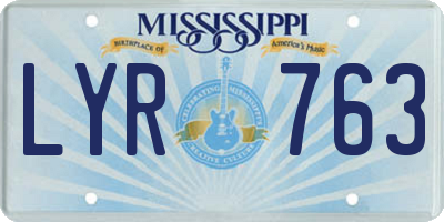 MS license plate LYR763