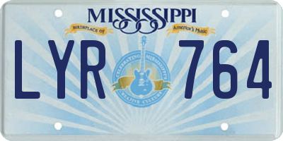 MS license plate LYR764