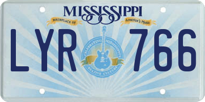 MS license plate LYR766