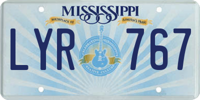 MS license plate LYR767