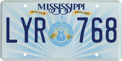 MS license plate LYR768