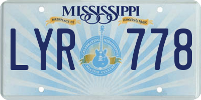 MS license plate LYR778