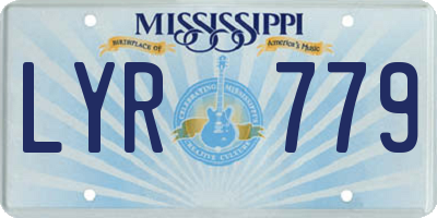 MS license plate LYR779
