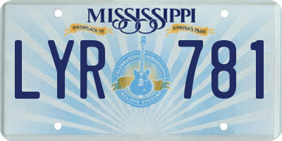 MS license plate LYR781