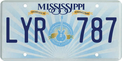 MS license plate LYR787