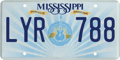 MS license plate LYR788