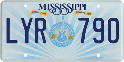 MS license plate LYR790