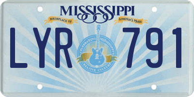 MS license plate LYR791