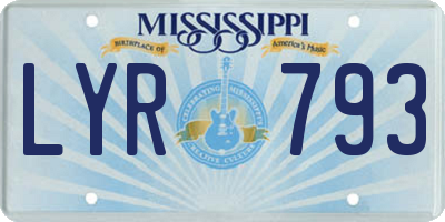MS license plate LYR793