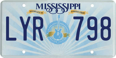 MS license plate LYR798