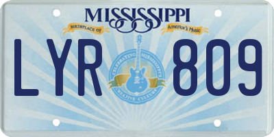 MS license plate LYR809