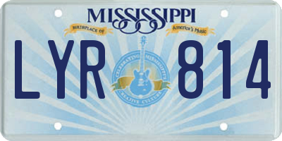 MS license plate LYR814