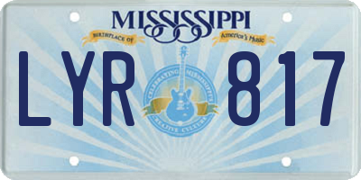 MS license plate LYR817