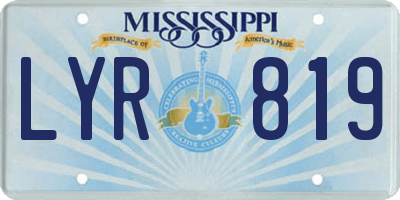MS license plate LYR819