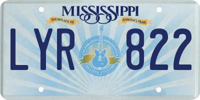 MS license plate LYR822