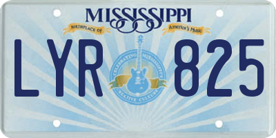 MS license plate LYR825