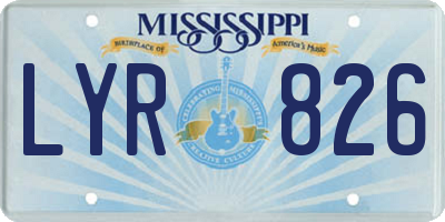 MS license plate LYR826