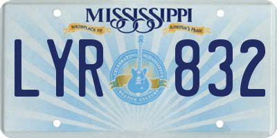 MS license plate LYR832