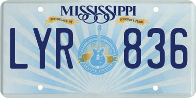 MS license plate LYR836