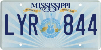 MS license plate LYR844