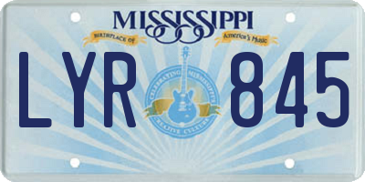 MS license plate LYR845