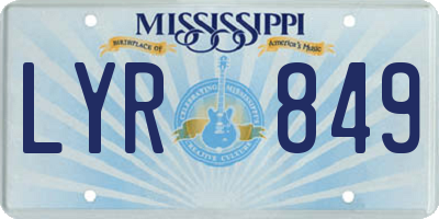 MS license plate LYR849