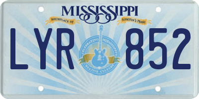 MS license plate LYR852