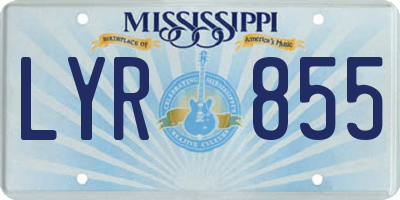 MS license plate LYR855