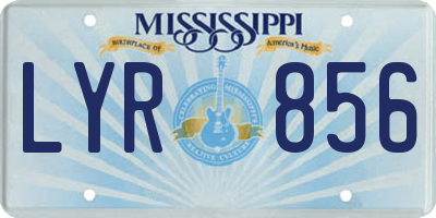 MS license plate LYR856