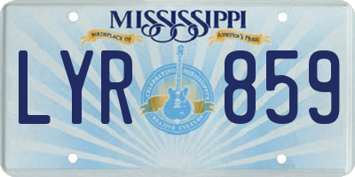 MS license plate LYR859