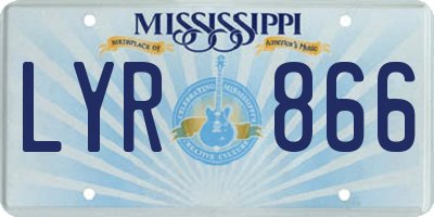 MS license plate LYR866