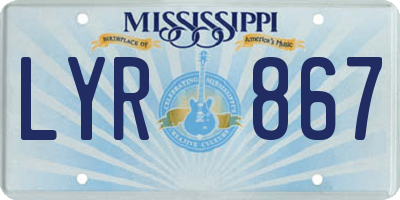 MS license plate LYR867