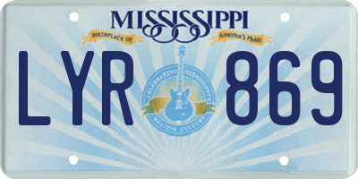MS license plate LYR869