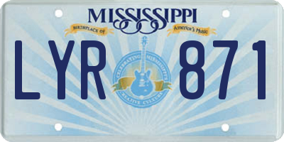 MS license plate LYR871