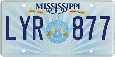 MS license plate LYR877
