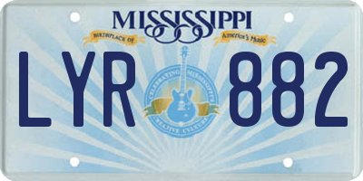 MS license plate LYR882